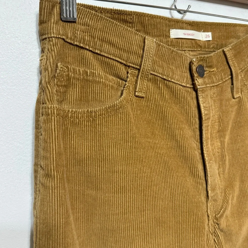 Levis '94 Baggy Corduroy Pants Womens 26x31 High Rise Straight Leg Skater Casual